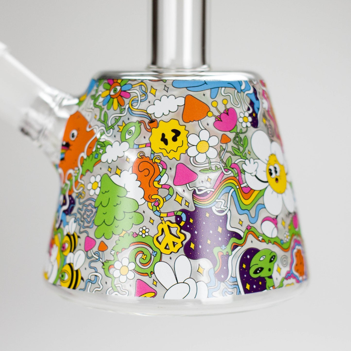 Haze | 9″ Lab Flower Beaker Glass Bong – Jade Yellow (Mini-Q)