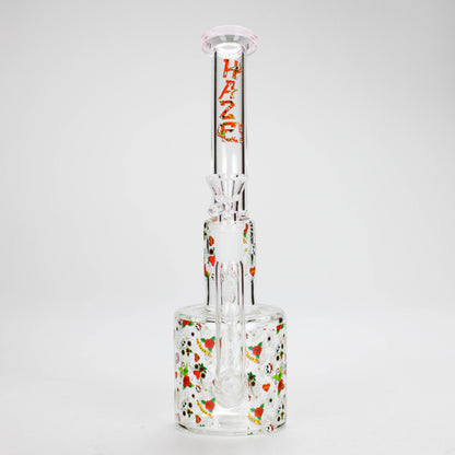 Haze | 10″ Skull & Red Roses Glass Bong – Pink (Mini-S)