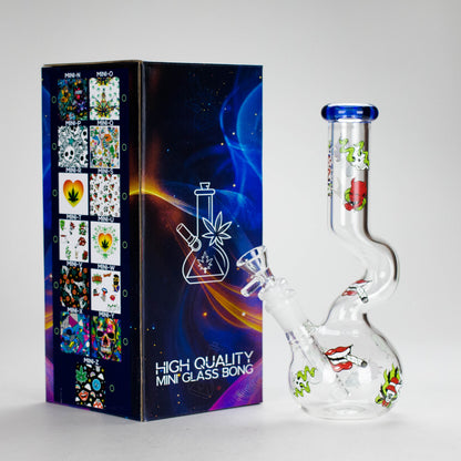 Haze | 9″ Smoking Zig-Zag Glass Bong – Blue (Mini-T)