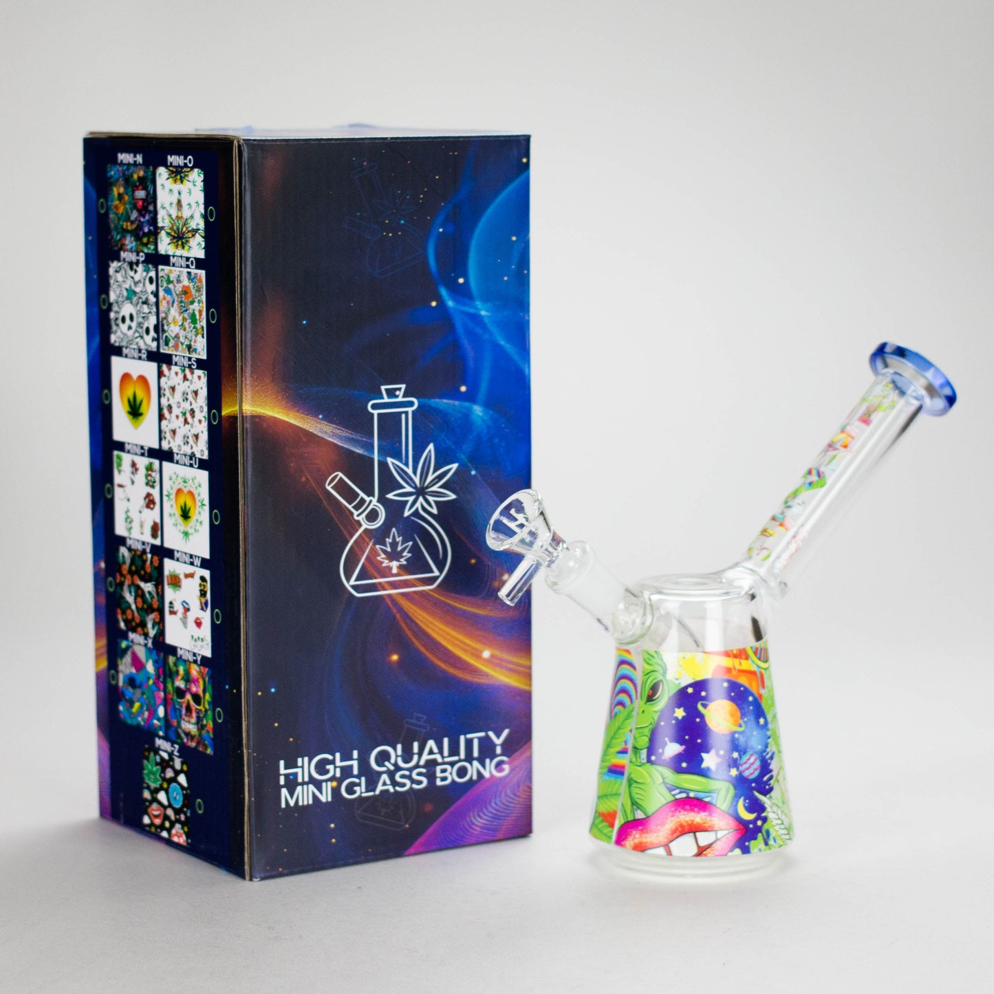 Haze 7″ Aliens Trip Glass Bubbler – Light Blue (Mini-C)