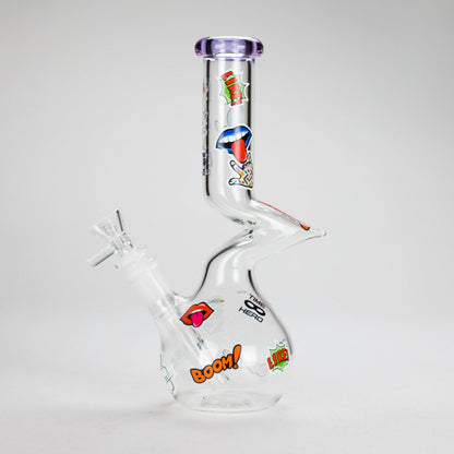 Haze | 9″ Zong Glass Bong with Color Lip – Purple (Mini-W)