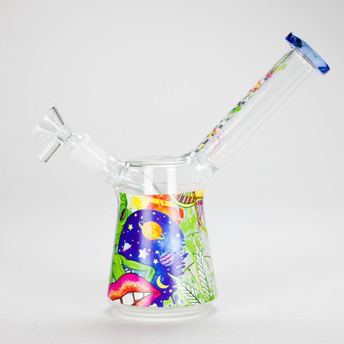 Haze 7″ Aliens Trip Glass Bubbler – Light Blue (Mini-C)