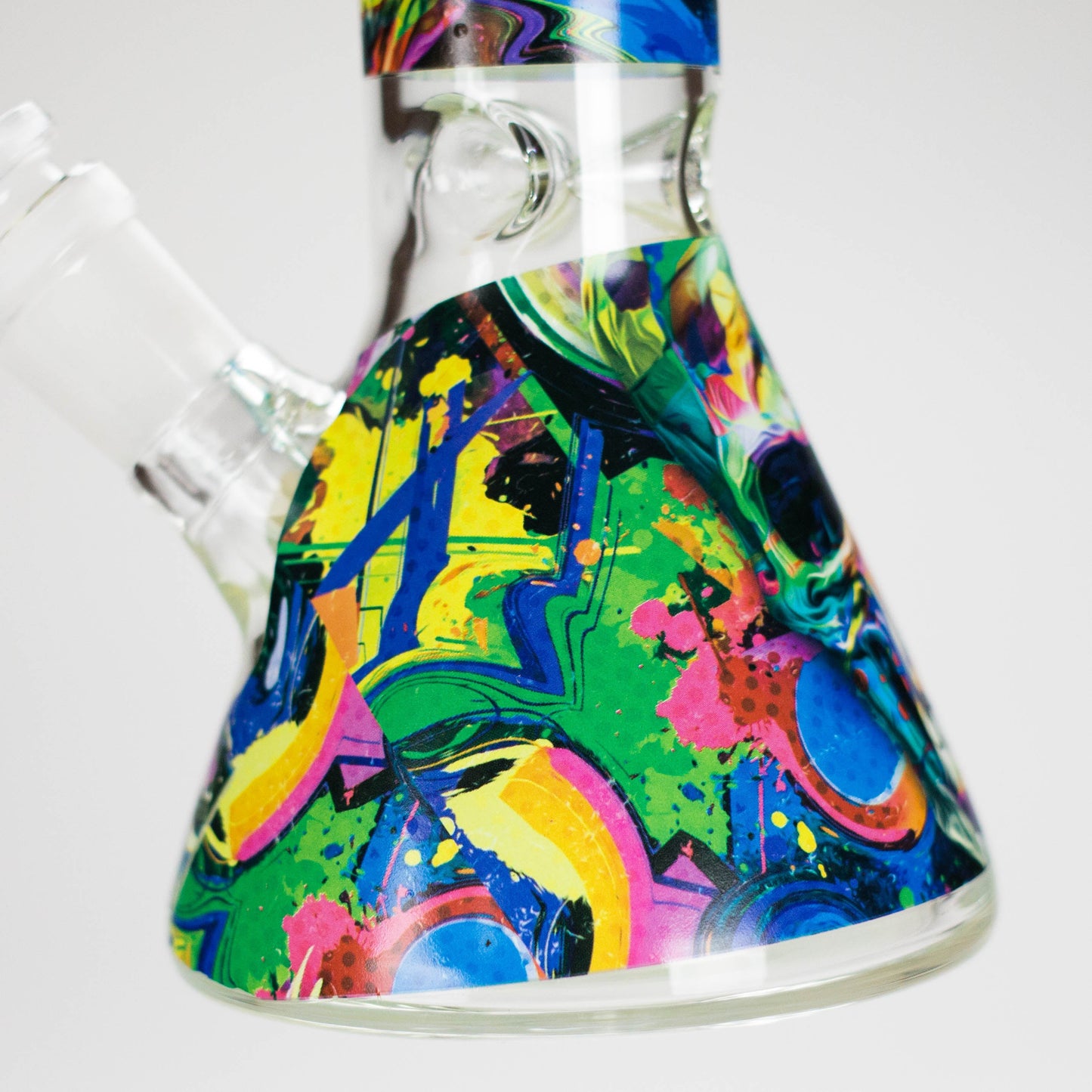 Haze | 8″ Skull Beaker Glass Bong with Color Lip – Green (Mini-Y)