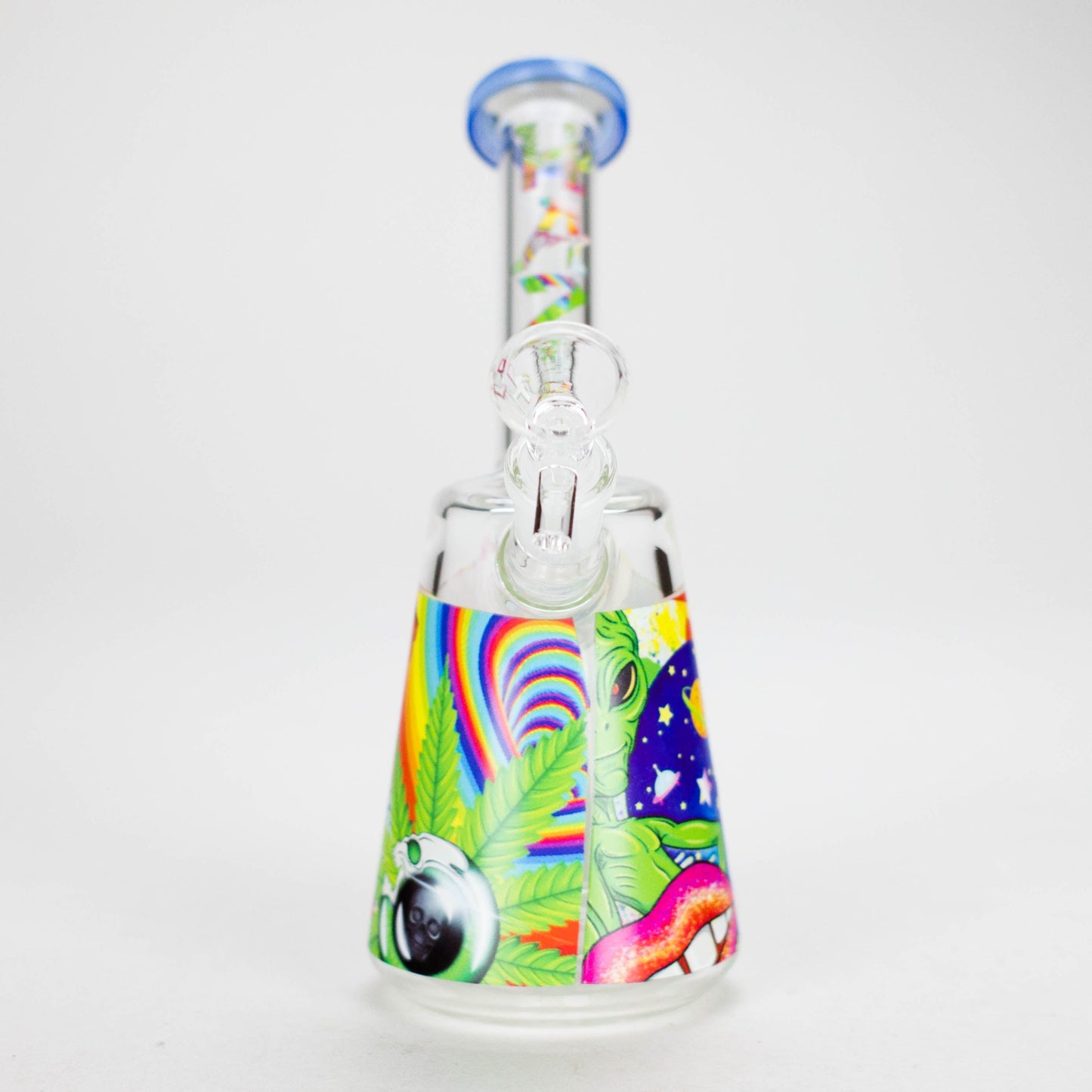 Haze 7″ Aliens Trip Glass Bubbler – Light Blue (Mini-C)