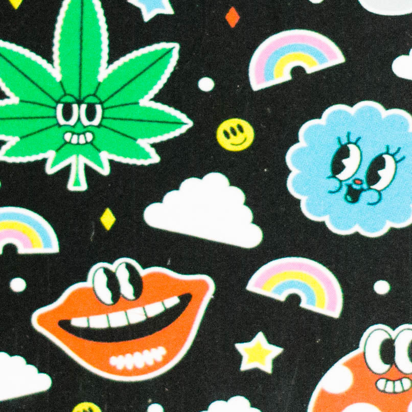 Haze | 9″ Face Emoji Straight Tube Glass Bong with Color End – Pink (Mini-Z)