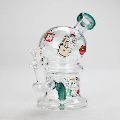 Haze | 6″ Rock Music Bubble Dome Glass Bong – Teal (Mini-D)