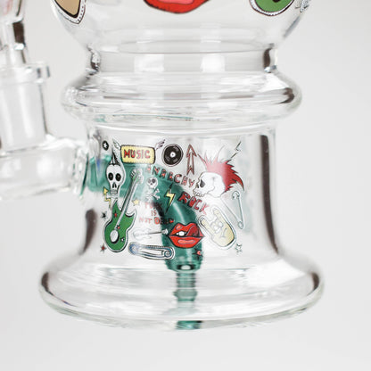 Haze | 6″ Rock Music Bubble Dome Glass Bong – Teal (Mini-D)