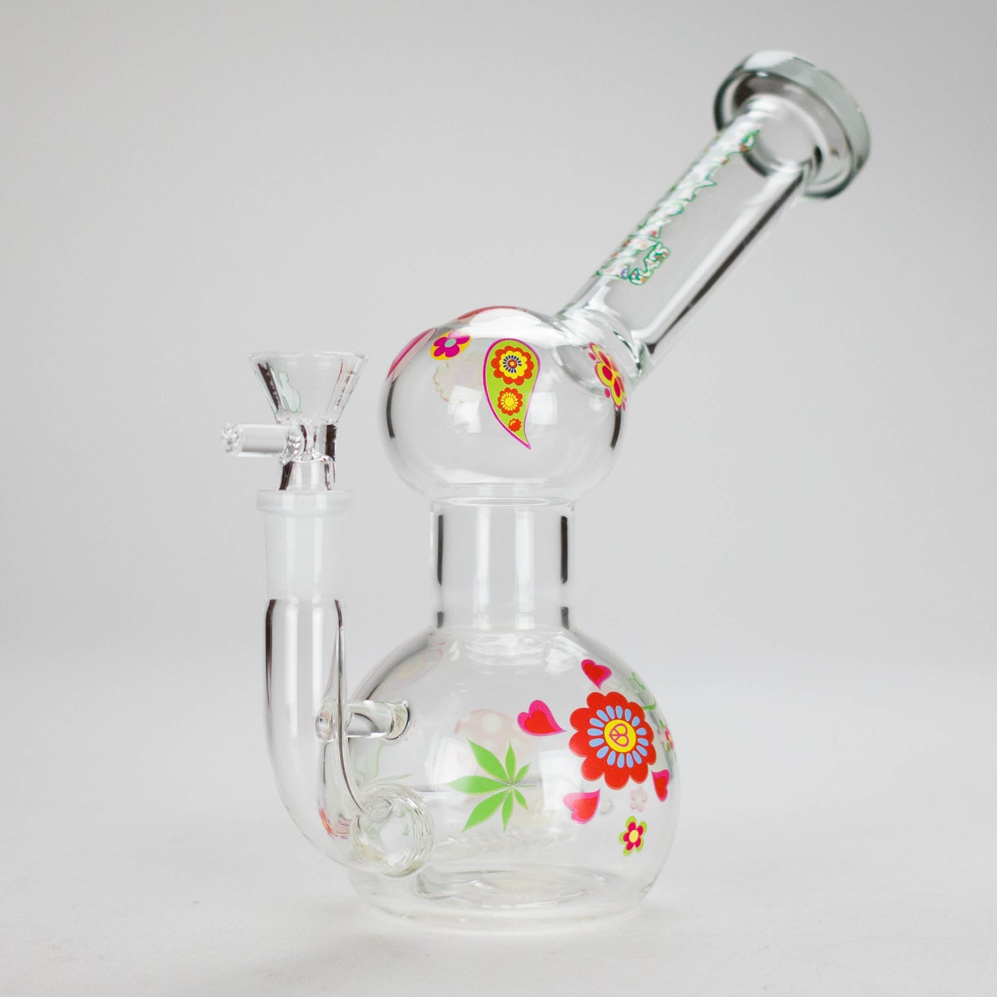 Haze | 4″ Mini Flower Bubble Glass Bong – Charcoal Black (Mini-F)