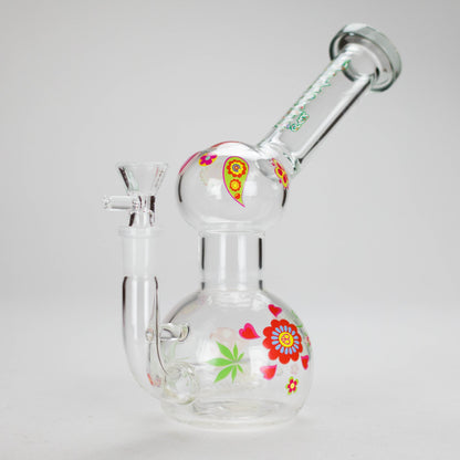 Haze | 4″ Mini Flower Bubble Glass Bong – Charcoal Black (Mini-F)