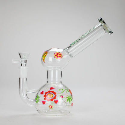 Haze | 4″ Mini Flower Bubble Glass Bong – Charcoal Black (Mini-F)