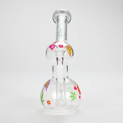 Haze | 4″ Mini Flower Bubble Glass Bong – Charcoal Black (Mini-F)