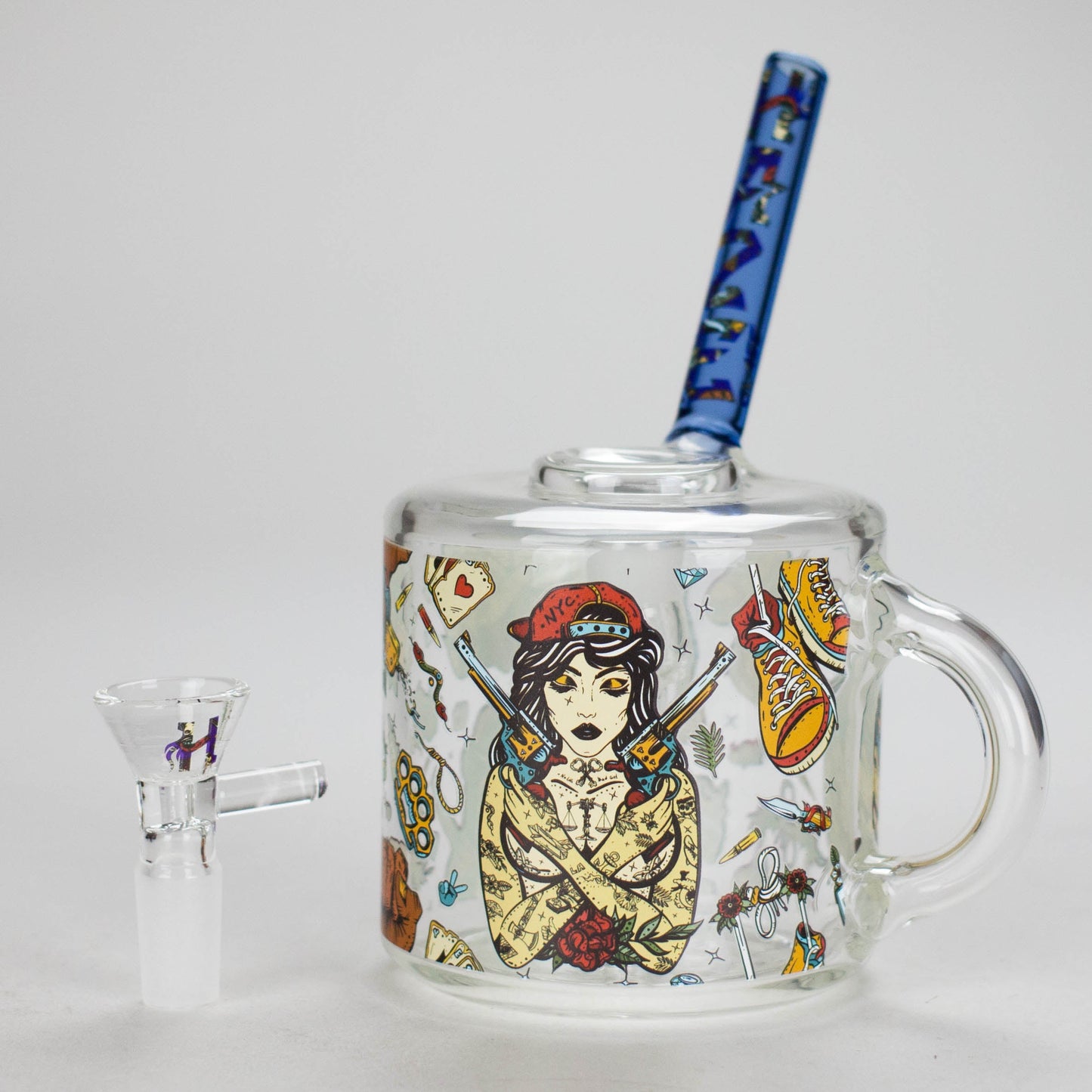 Haze | 6″ Coffee Mug Mini Bubbler – Blue (Mini-G)