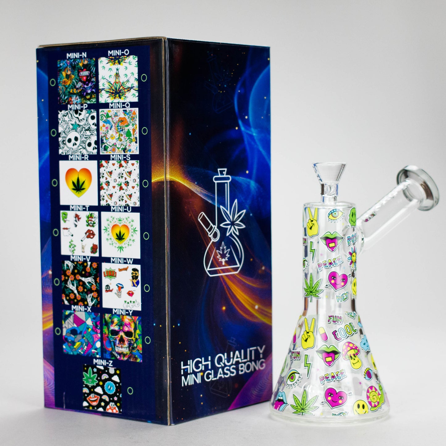 Haze | 7″ Skull Glass Bubbler – Charcoal Black (Mini-H)