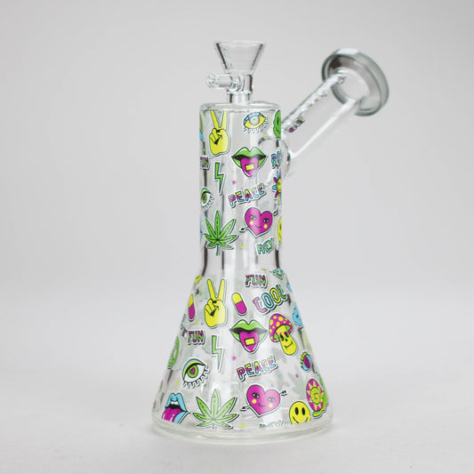 Haze | 7″ Skull Glass Bubbler – Charcoal Black (Mini-H)