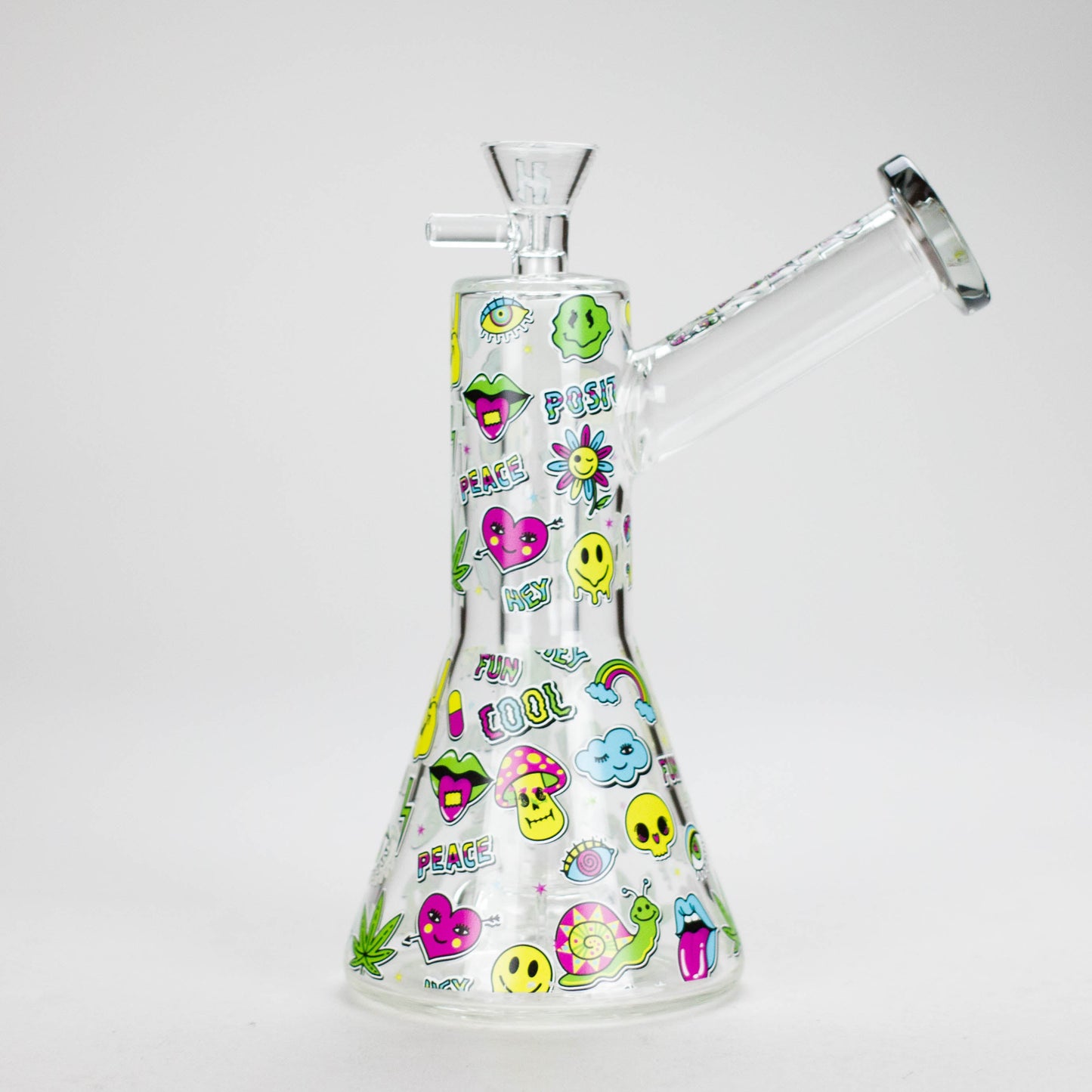 Haze | 7″ Skull Glass Bubbler – Charcoal Black (Mini-H)