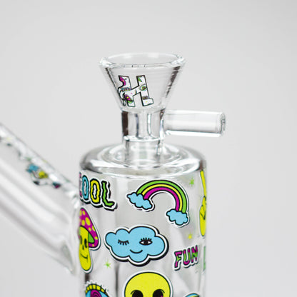 Haze | 7″ Skull Glass Bubbler – Charcoal Black (Mini-H)