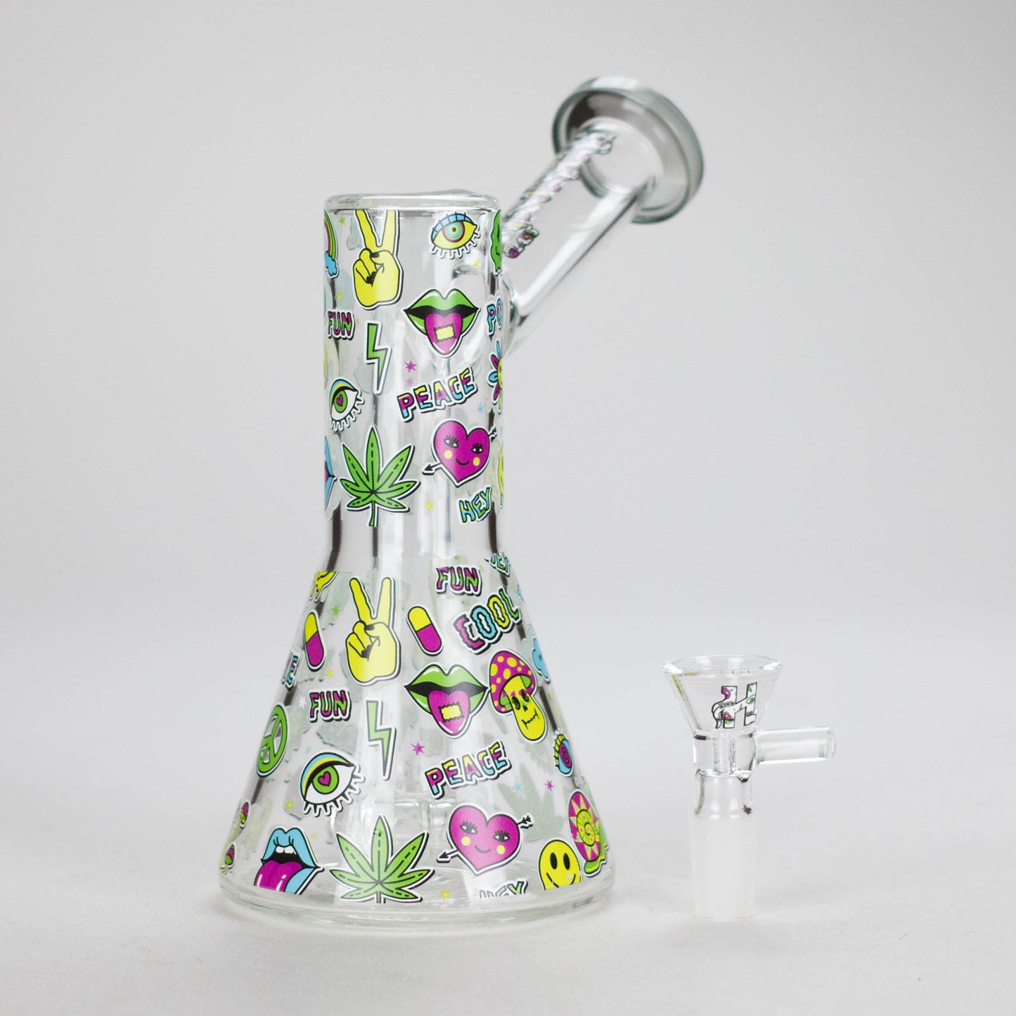 Haze | 7″ Skull Glass Bubbler – Charcoal Black (Mini-H)