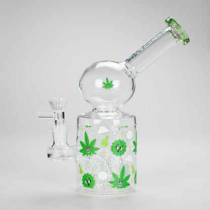 Haze | 8″ Trippy Bubble Dab Rig – Green (Mini-J)