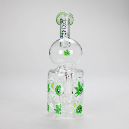 Haze | 8″ Trippy Bubble Dab Rig – Green (Mini-J)