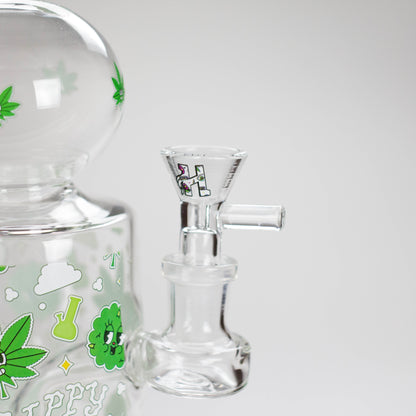 Haze | 8″ Trippy Bubble Dab Rig – Green (Mini-J)