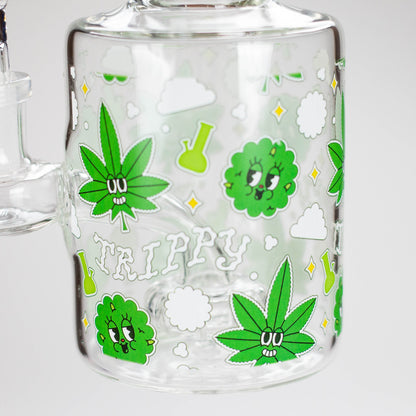 Haze | 8″ Trippy Bubble Dab Rig – Green (Mini-J)