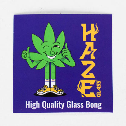 Haze | 8″ Geometric Figure Beaker Glass Bong with Color Lip – Green (Mini-X)