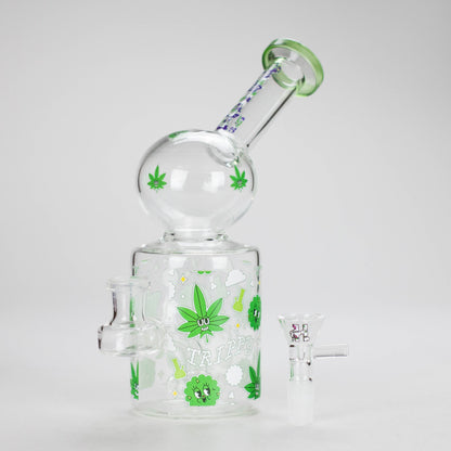 Haze | 8″ Trippy Bubble Dab Rig – Green (Mini-J)
