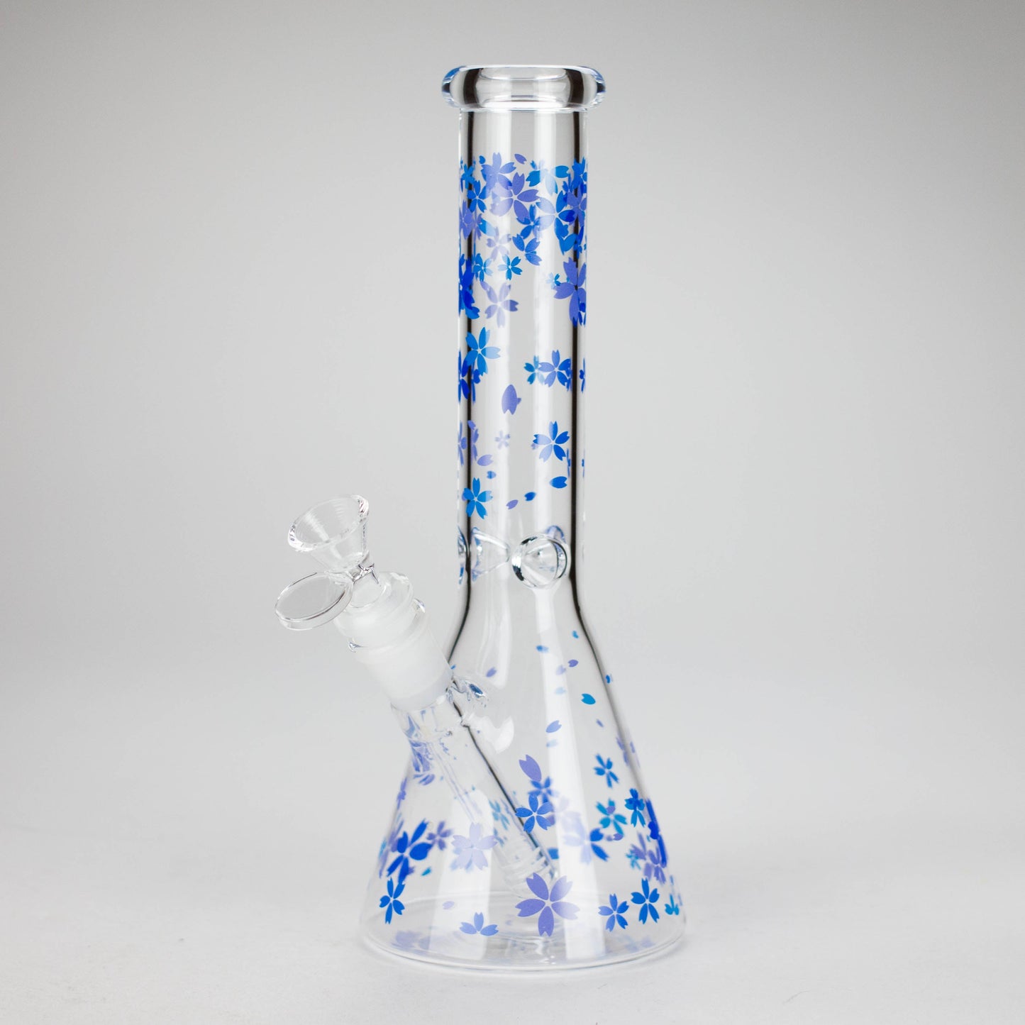 10" Cherry Blossom Glass Beaker Bong – 14mm Bowl Joint