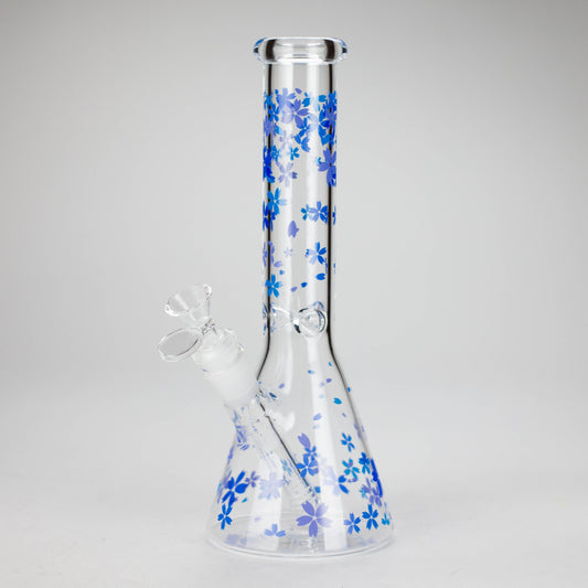 10" Cherry Blossom Glass Beaker Bong – 14mm Bowl Joint
