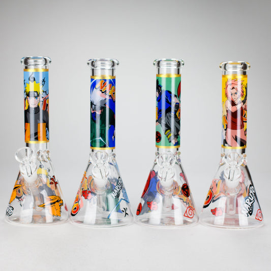 10" Comic Design Glass Beaker Bong – 14mm Bowl Joint