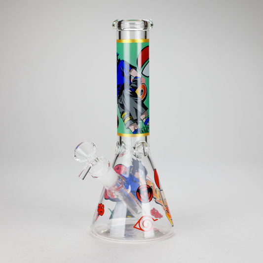 10" Comic Design Glass Beaker Bong – 14mm Bowl Joint