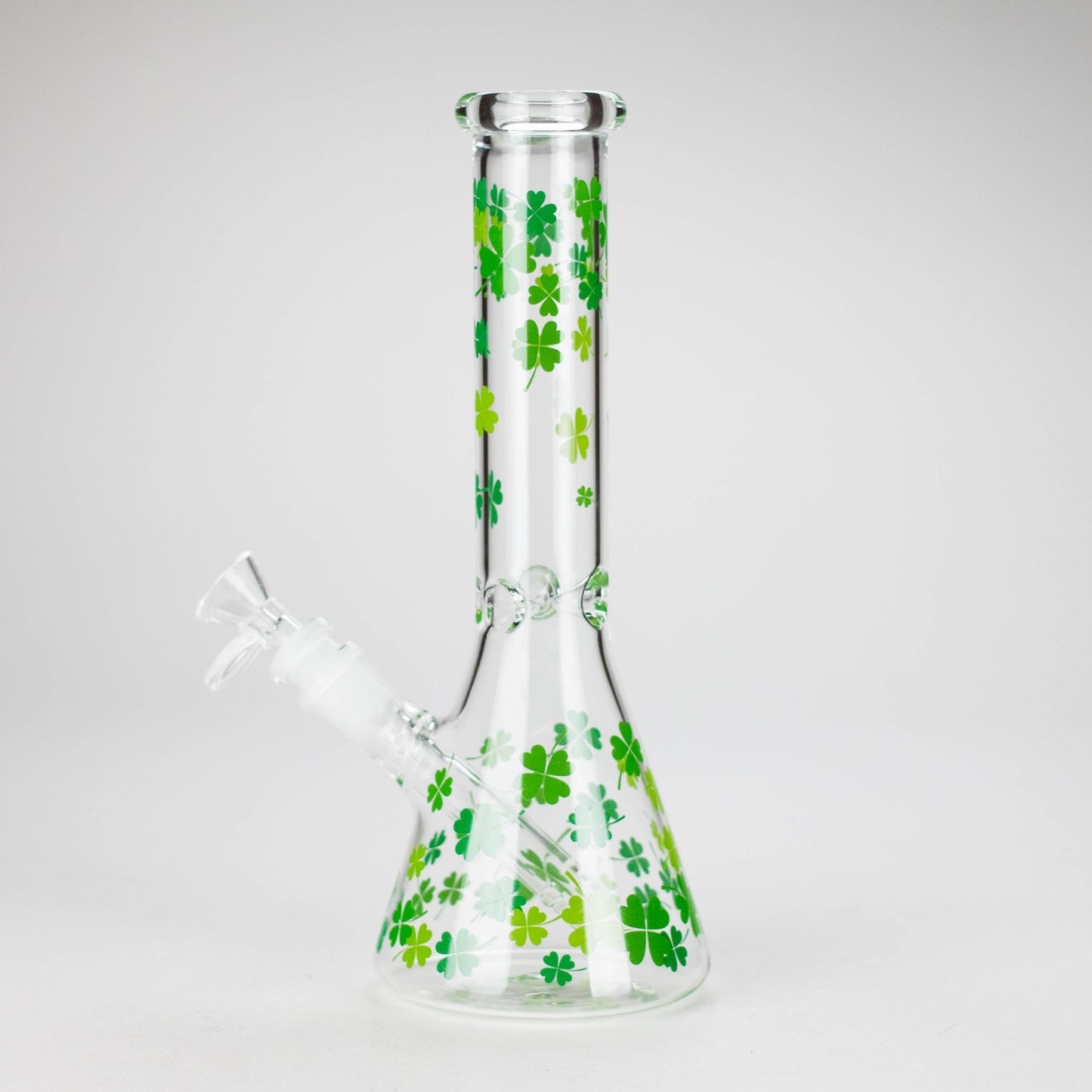10" Lucky Clover Glass Beaker Bong – 14mm Bowl Joint