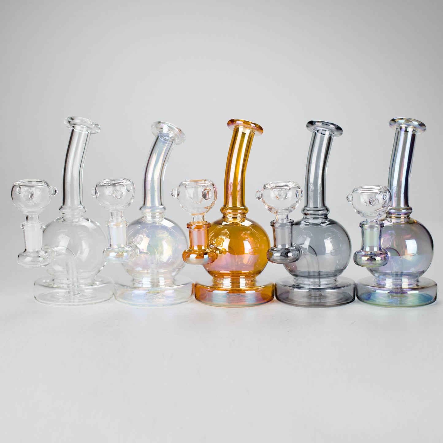 7" Solid Color Electroplate Glass Bong – 14mm Bowl Joint