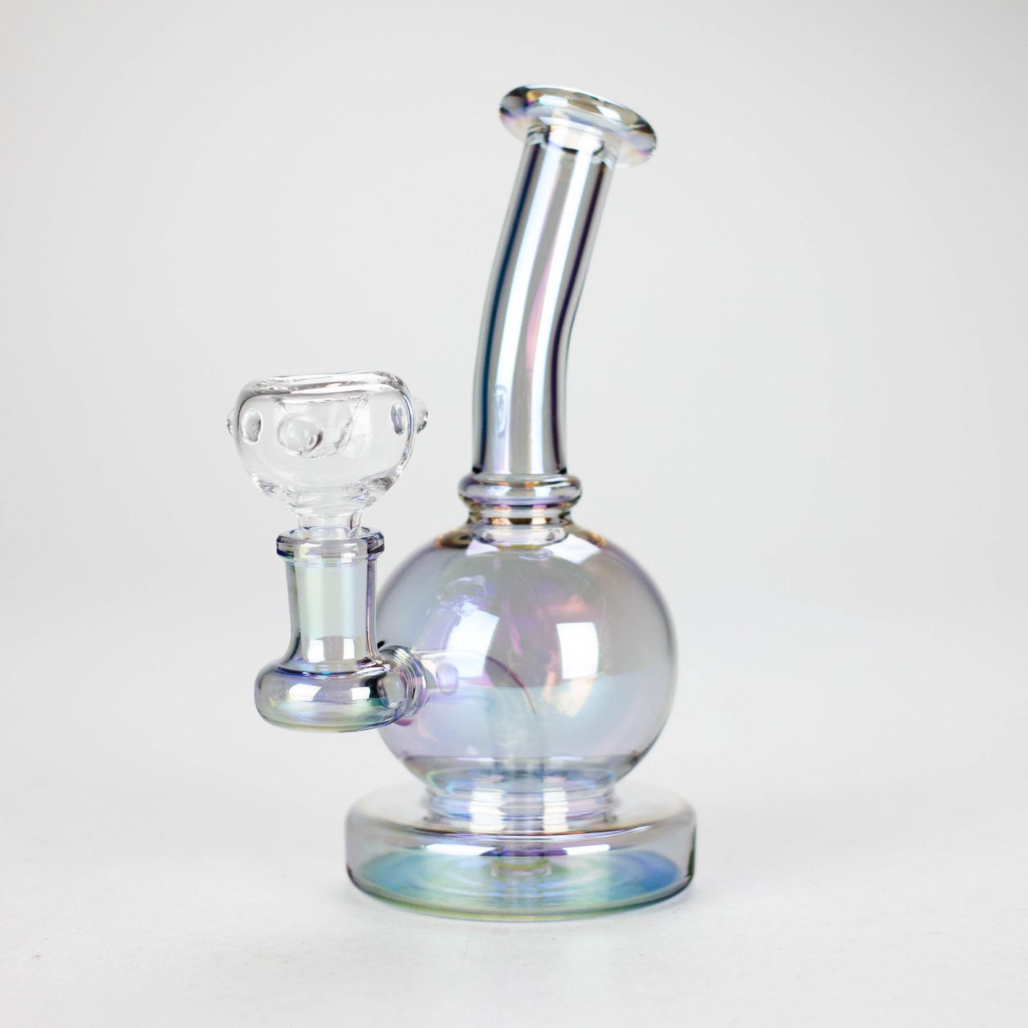 7" Solid Color Electroplate Glass Bong – 14mm Bowl Joint