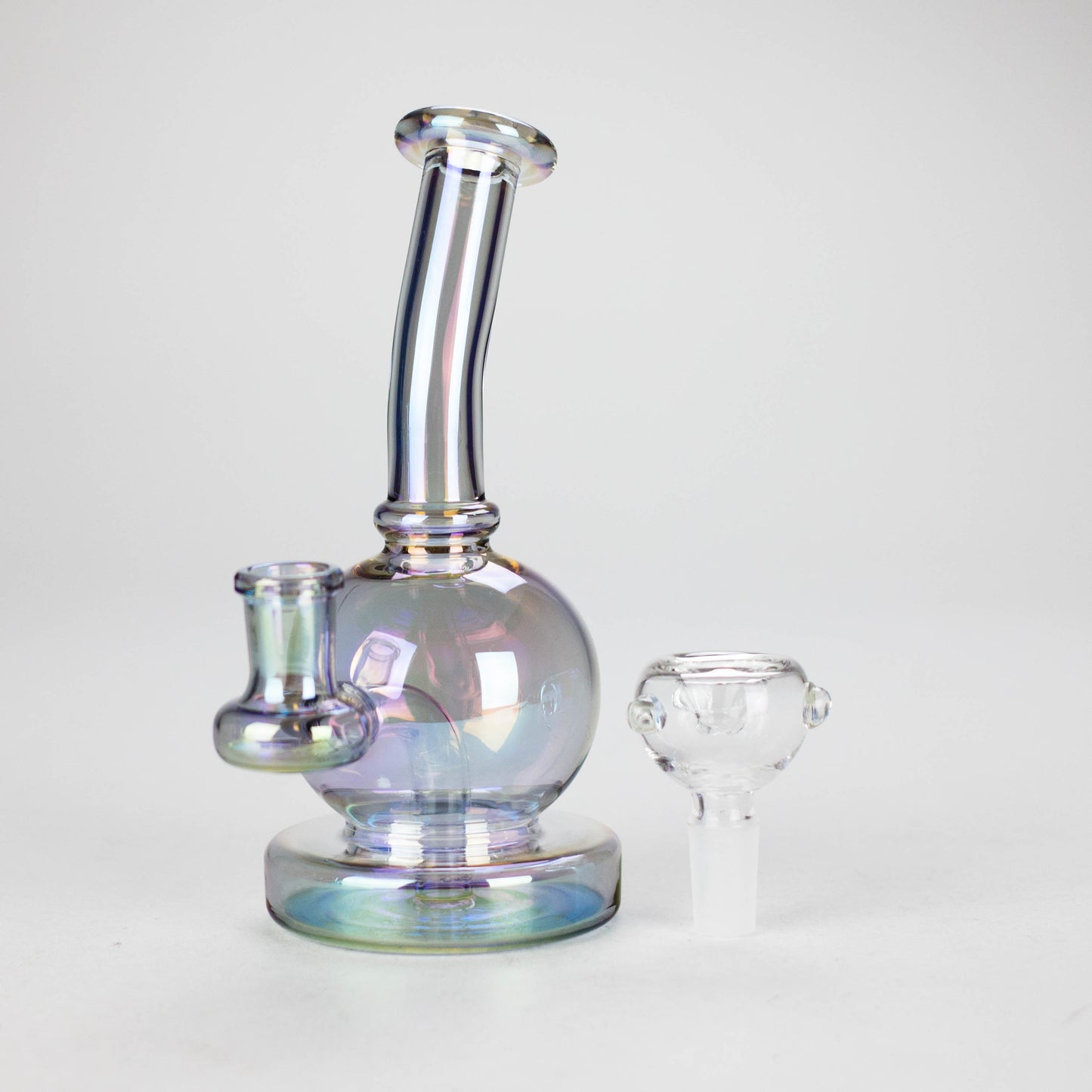 7" Solid Color Electroplate Glass Bong – 14mm Bowl Joint