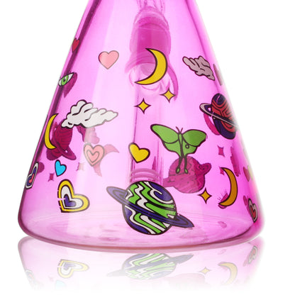 10" 5mm Milkyway Glass Beaker Bong - 4 Assorted Colours