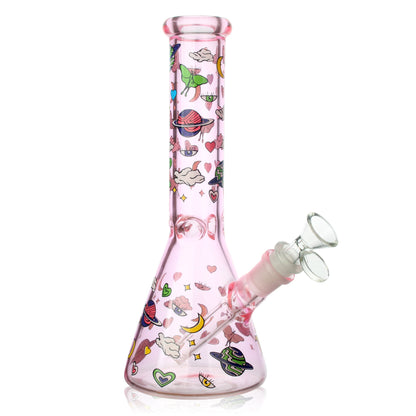 10" 5mm Milkyway Glass Beaker Bong - 4 Assorted Colours