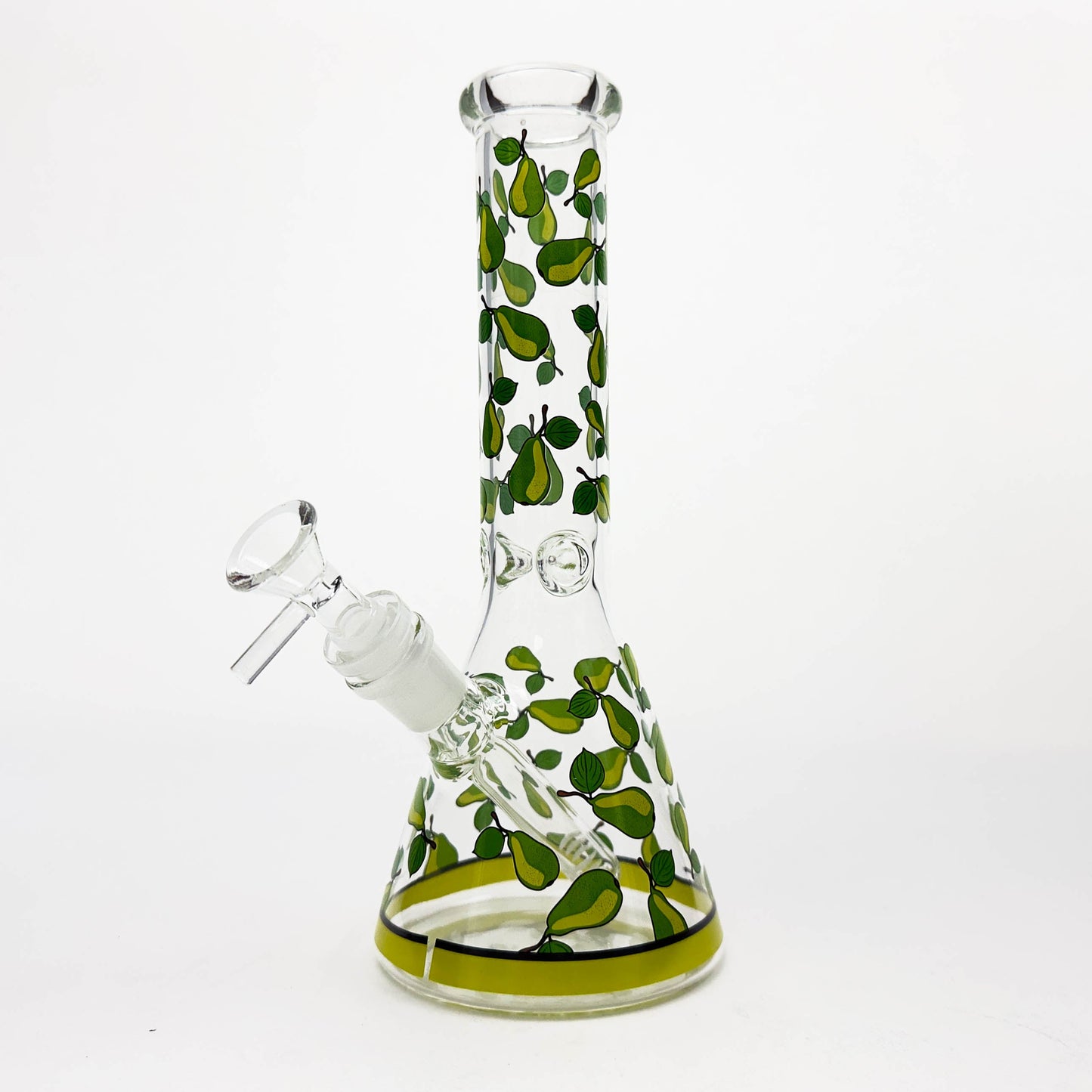 10" Glass Beaker Bong with Apple Design [FT08]