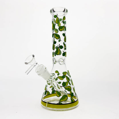10" Glass Beaker Bong with Apple Design [FT08]