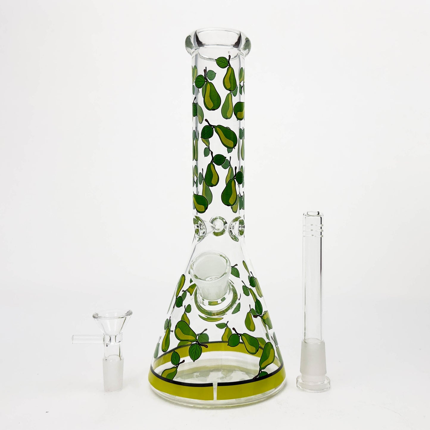 10" Glass Beaker Bong with Apple Design [FT08]