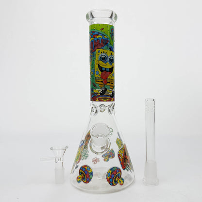 10" Glass Beaker Bong with SB Design [FT06]