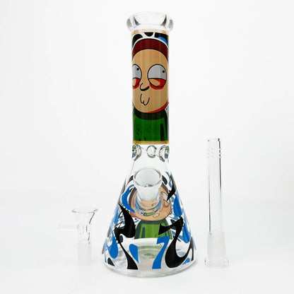 10" Glass Beaker Bong with R&M Design [FT09]