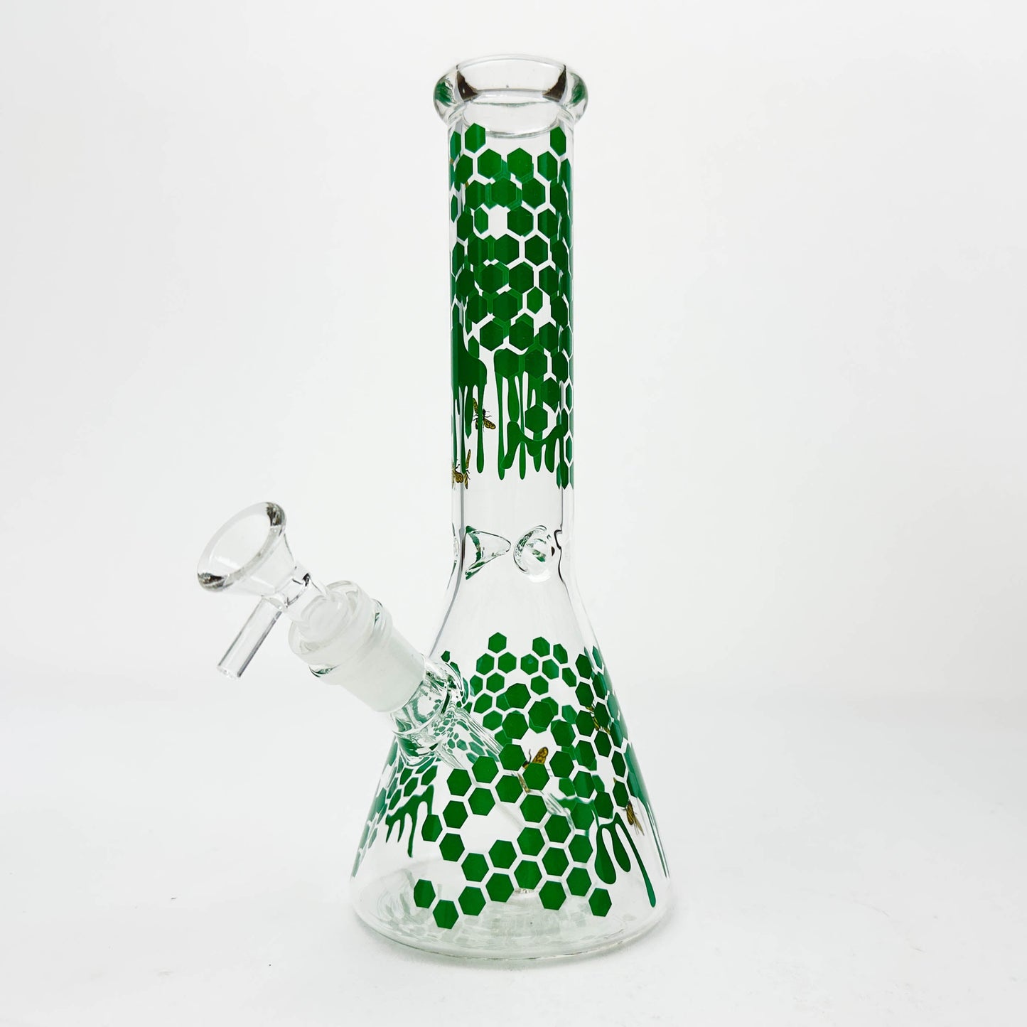 10" Glass Beaker Bong with Honeybee Design [FT07]
