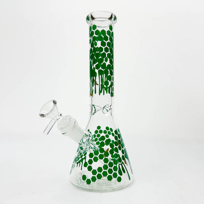10" Glass Beaker Bong with Honeybee Design [FT07]