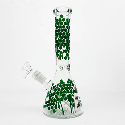 10" Glass Beaker Bong with Honeybee Design [FT07]