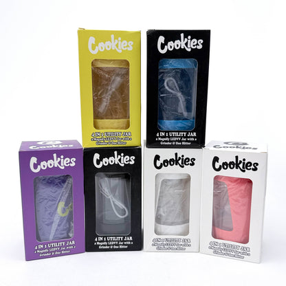 COOKIE | 4 IN 1 UTILITY JAR WITH GRINDER AND ONE HITTER