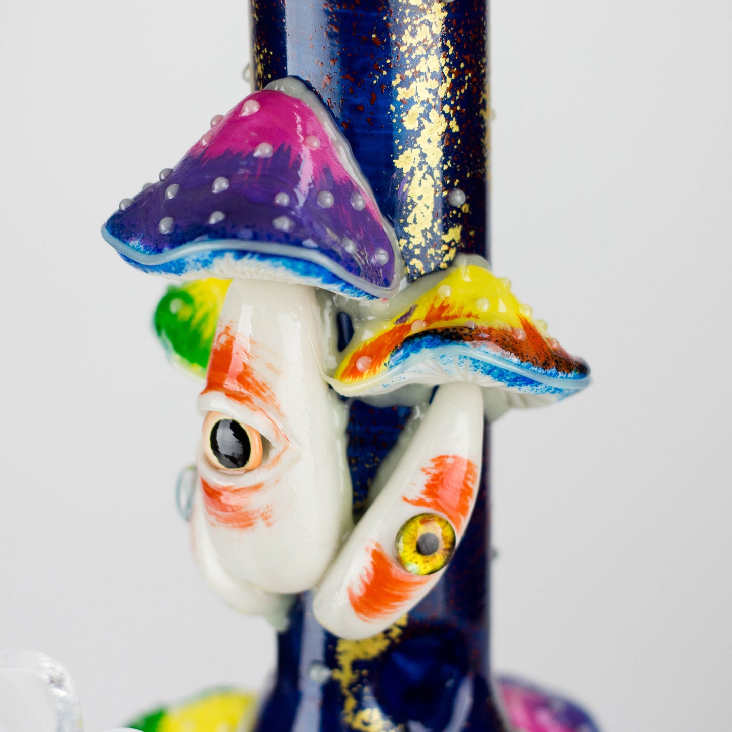 10" 3D Mushroom Spirit Beaker Bong – Glow in the Dark Glass Water Pipe