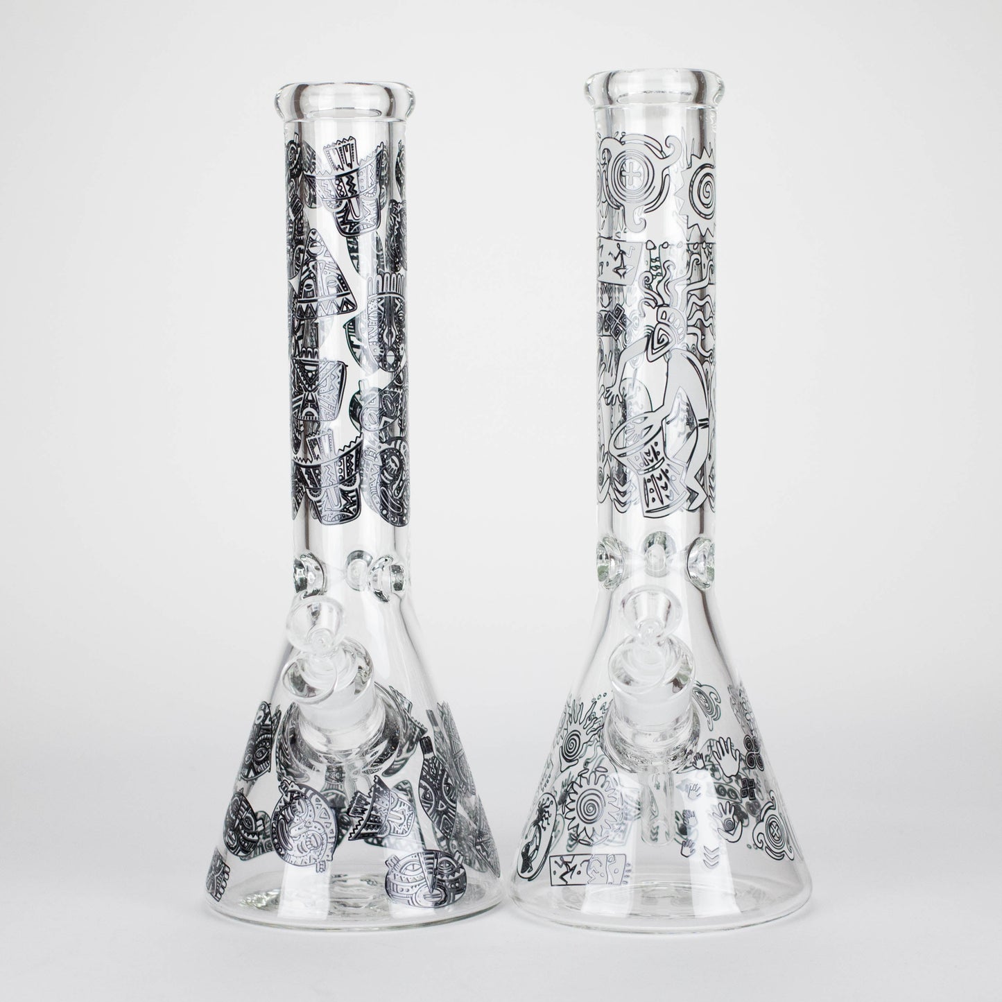 14" 7mm Thick Glass Water Bong – Glow in the Dark Beaker Bong