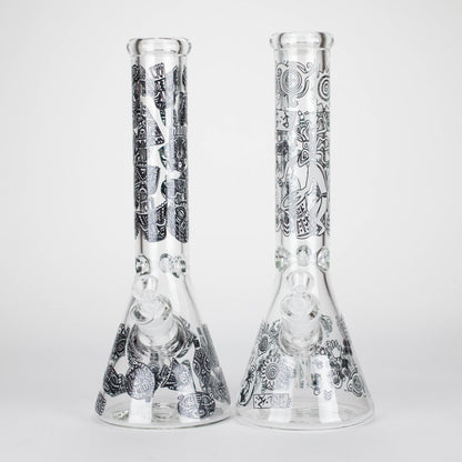 14" 7mm Thick Glass Water Bong – Glow in the Dark Beaker Bong