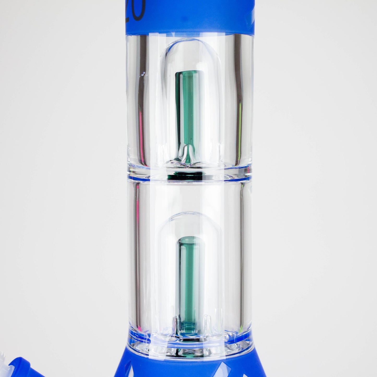 14" 7mm 420 Double Perc Fancy Glass Water Bong [FT1157AST]